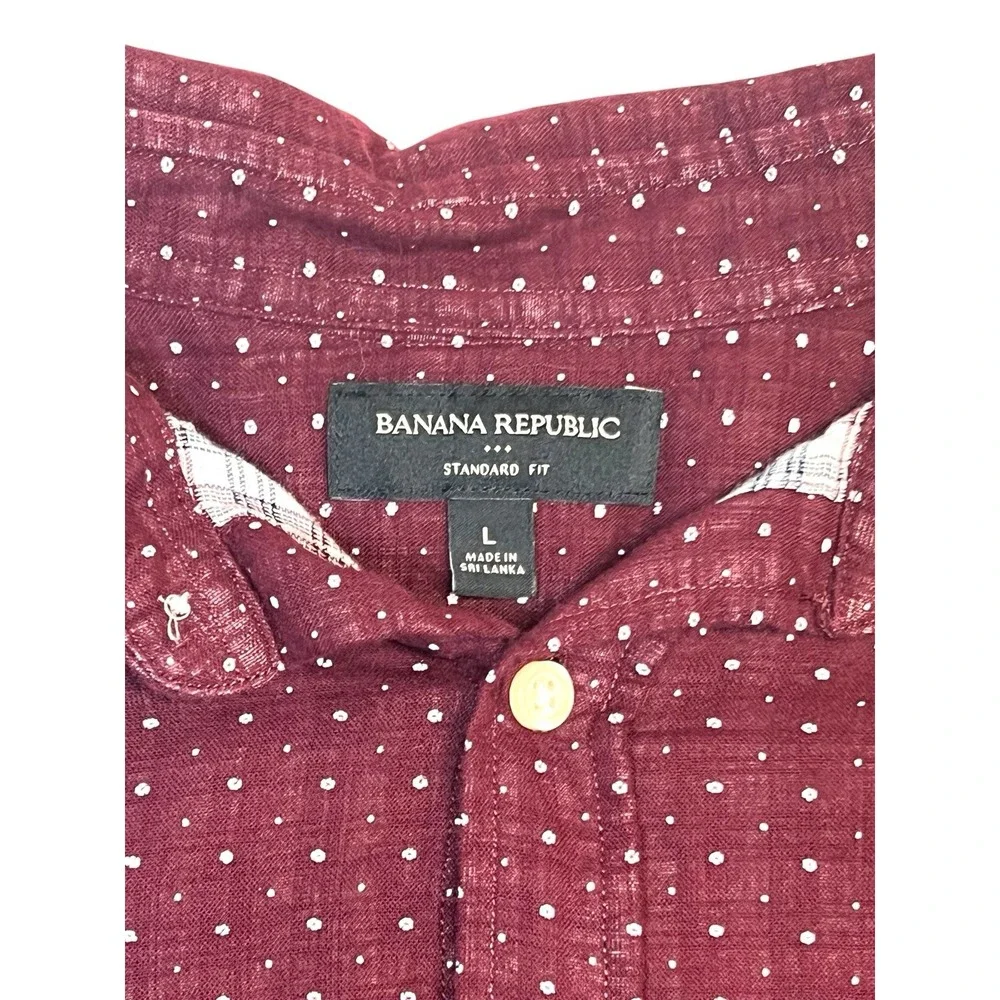 Men's‎ Banana Republic Standard Fit Long Sleeve Button Down Size L Maroon